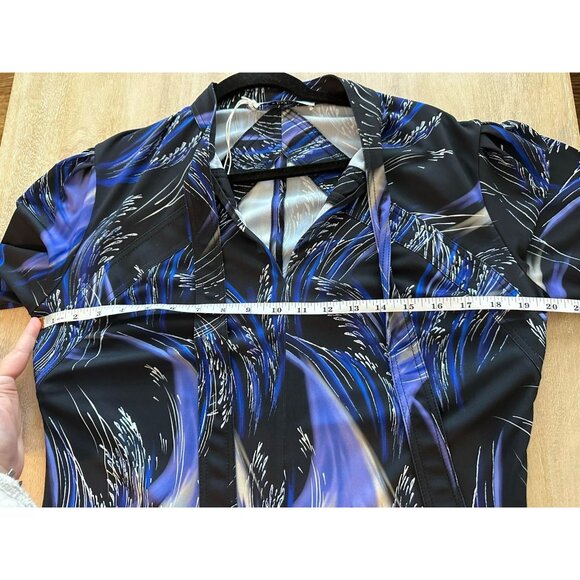 Givenchy NWOT Wave Fireworks Print Neck Tie Midi Dress Black Blue US 12 IT 44 - Picture 11 of 12